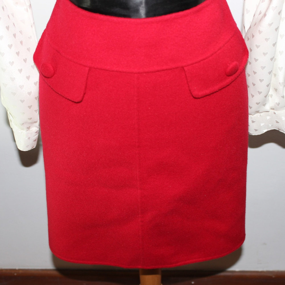 Red Wool Skirt